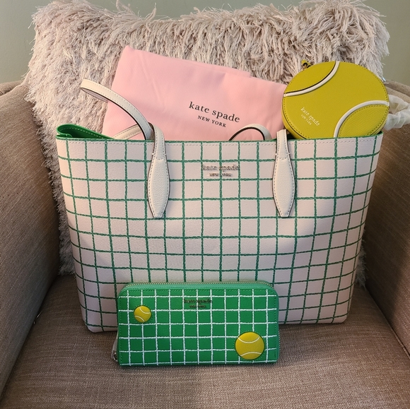 kate spade Handbags - **BUNDLE** Kate Spade Tennis (Large Tote  & Wristlet, Zip-around Wallet)